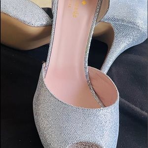 Late Spade Sparkling Silver low heel